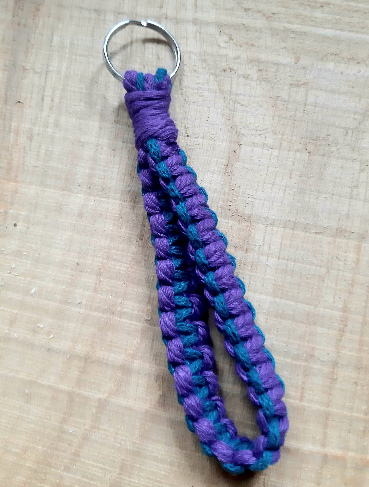 Handmade Keyring - Purple & Teal